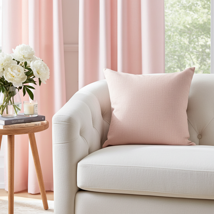Linen Look Cushion - Blush