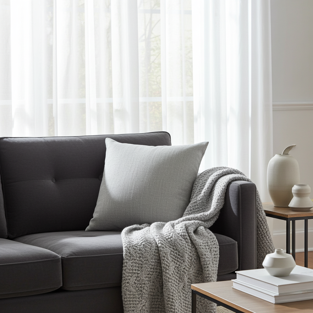 Linen Look Cushion - Silver