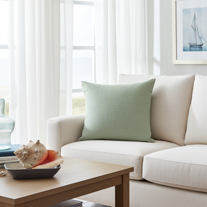 Linen Look Cushion - Celedon
