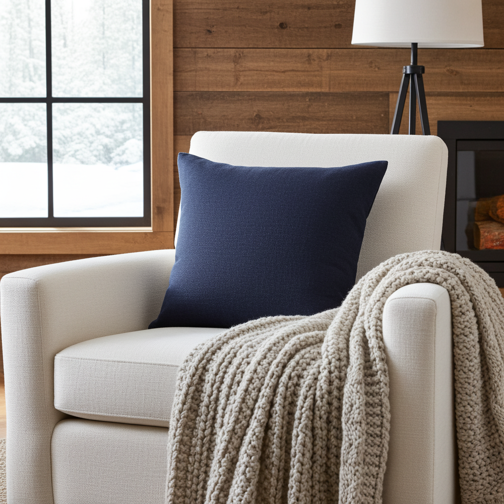 Linen Look Cushion - Black