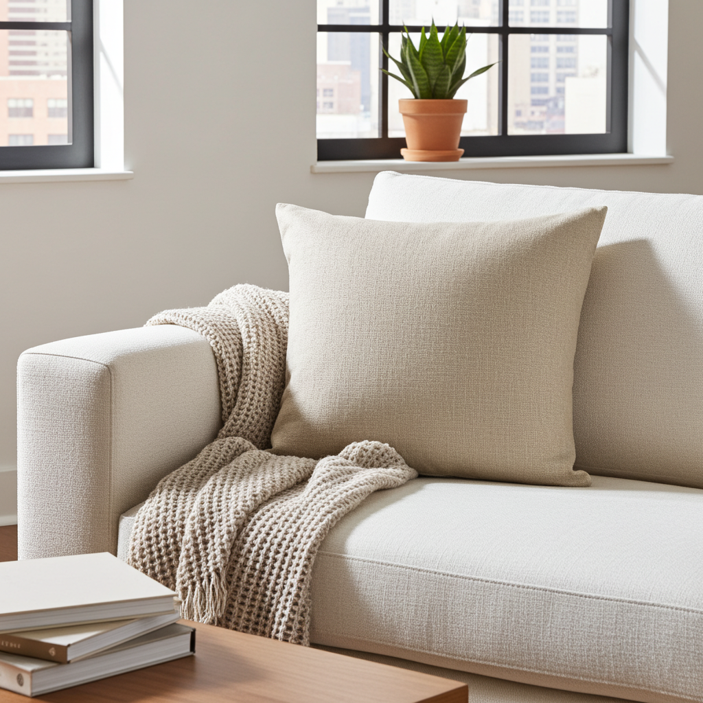 Linen Look Cushion - Jute