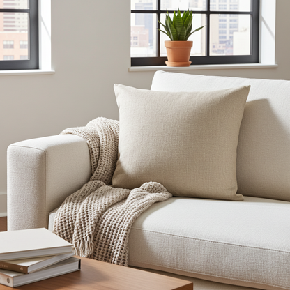 Linen Look Cushion - Jute