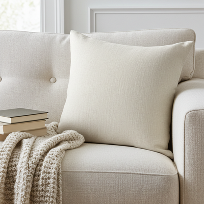 Linen Look Cushion - Oatmeal