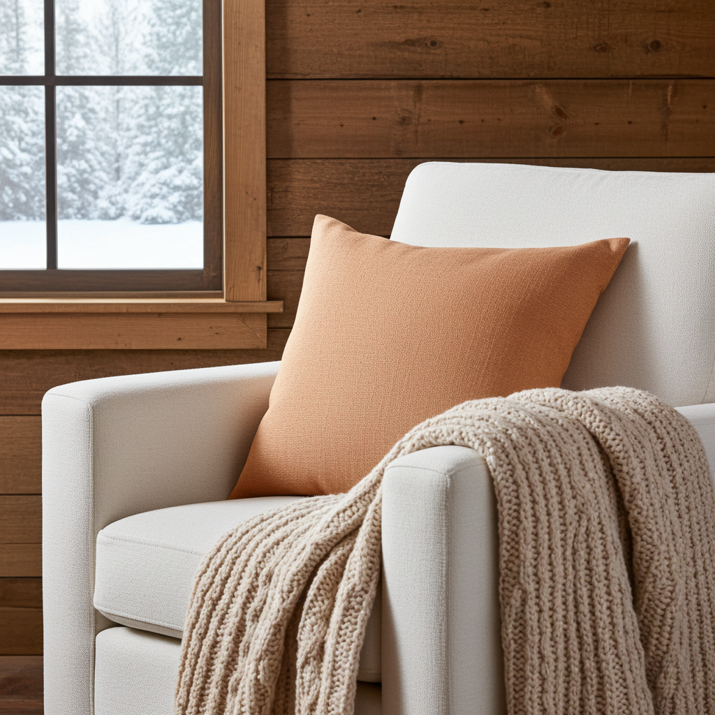 Linen Look Cushion - Saffron