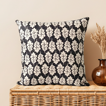 Oak Leaf Cushion - Ebony