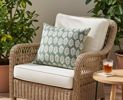 Oak Leaf Cushion - Lichen