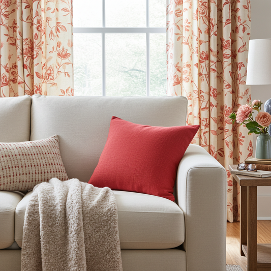 Linen Look Cushion - Volcano