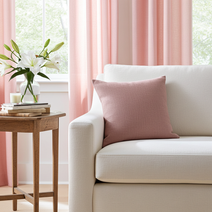 Linen Look Cushion - Rosehip