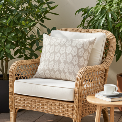 Oak Leaf Cushion - Oatmeal