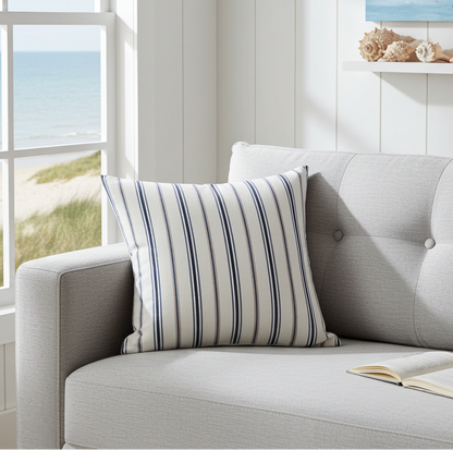 Salcombe Striped Cushion - Navy