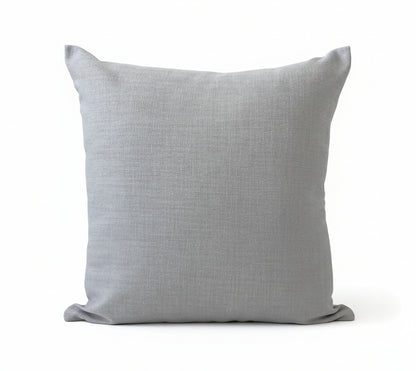 just cushion linen look cushion plain cushion in quality fabric handmade in the uk pale light grey silver  18" 20" 22" square