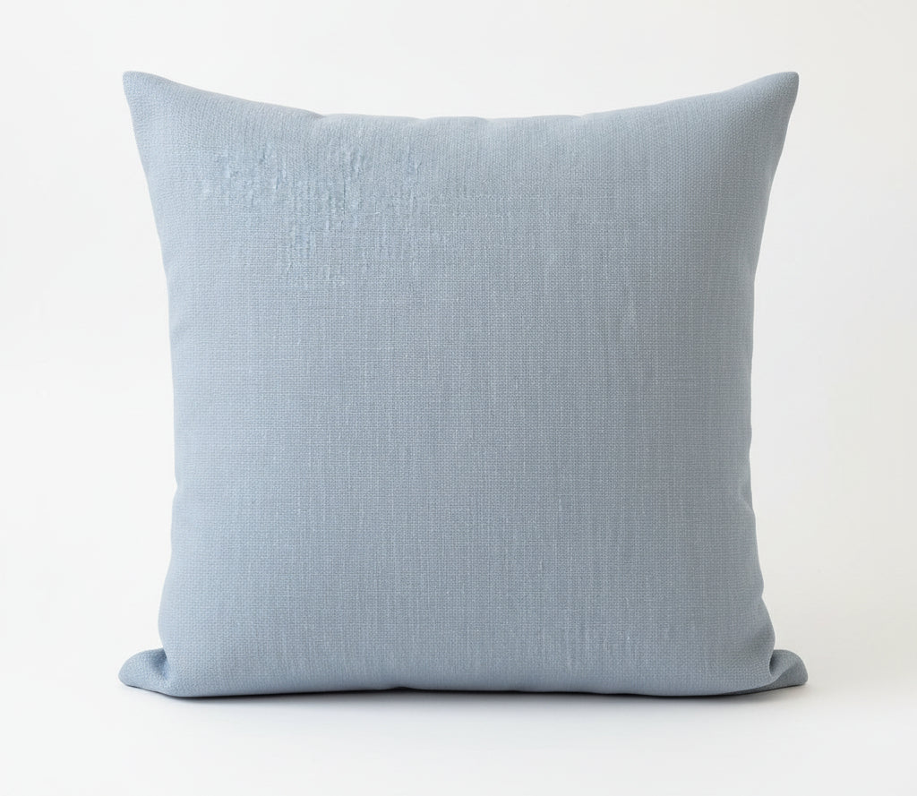 just cushion linen look cushion plain cushion in quality fabric handmade in the uk light blue 18" 20" 22" square