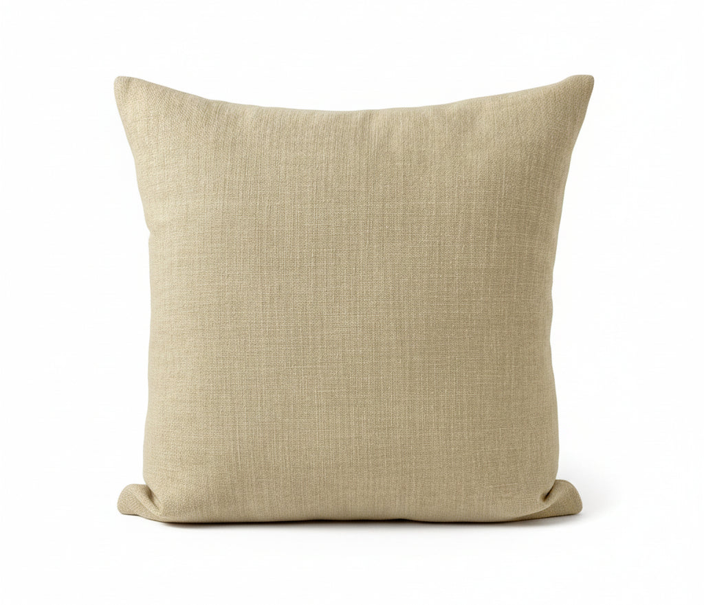 just cushion linen look cushion plain cushion in quality fabric handmade in the uk yellow dark cream beige 18" 20" 22" square 
