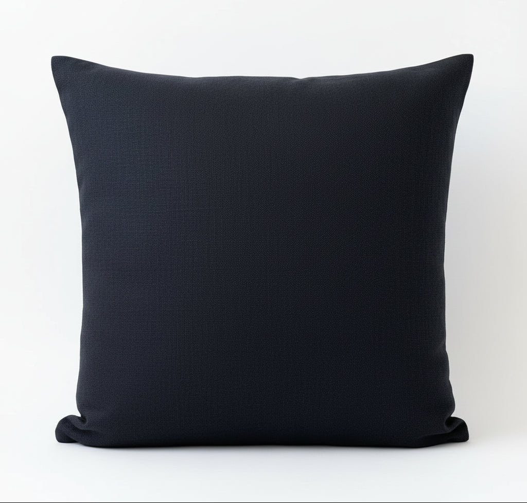 Linen Look Cushion - Black