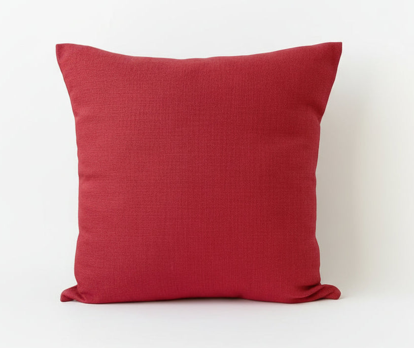 just cushion linen look cushion plain cushion in quality fabric handmade in the uk dark red  18" 20" 22" square