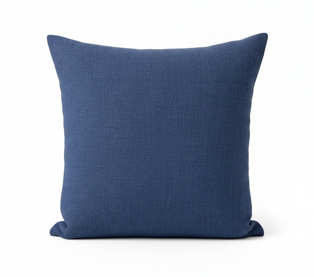 just cushion linen look cushion plain cushion in quality fabric handmade in the uk blue 18" 20" 22" square