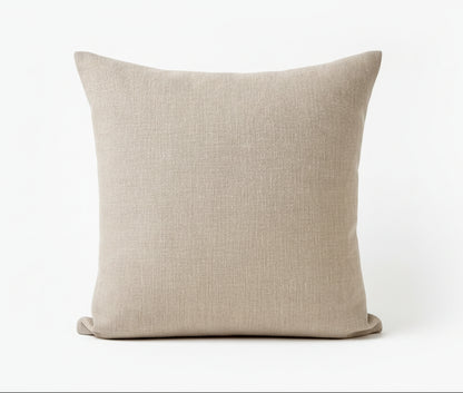 just cushion linen look cushion plain cushion in quality fabric handmade in the uk beige light brown dark cream 18" 20" 22" square
