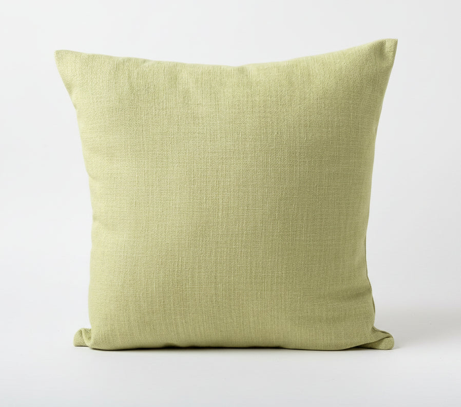 just cushion linen look cushion plain cushion in quality fabric handmade in the uk light green  18" 20" 22" square cushion