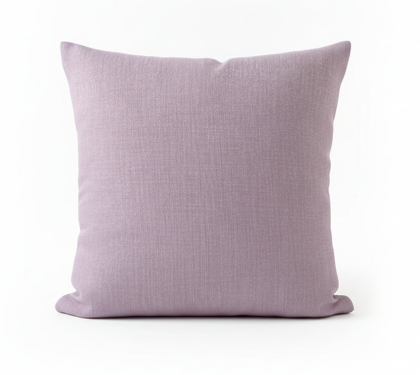 just cushion linen look cushion plain cushion in quality fabric handmade in the uk pale lilac pink 18" 20" 22" square