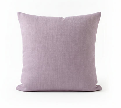 just cushion linen look cushion plain cushion in quality fabric handmade in the uk pale lilac pink 18" 20" 22" square