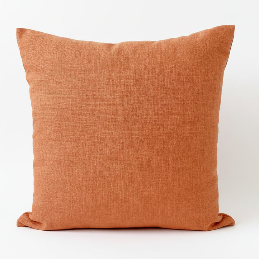 just cushion linen look cushion plain cushion in quality fabric handmade in the uk orange tangerine  18" 20" 22" square