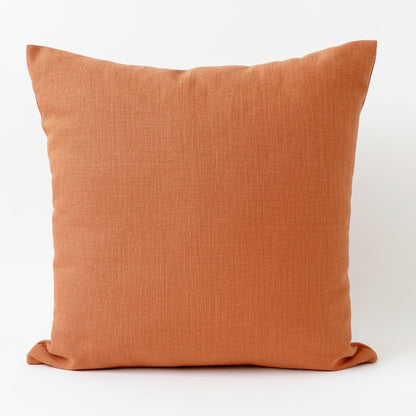 just cushion linen look cushion plain cushion in quality fabric handmade in the uk orange tangerine  18" 20" 22" square