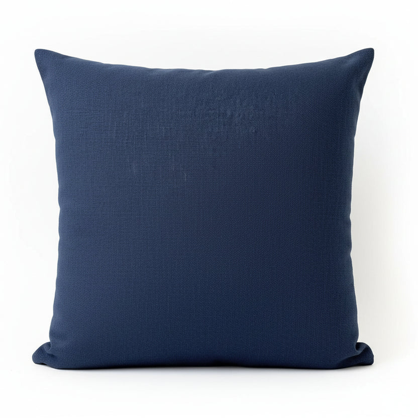 just cushion linen look cushion plain cushion in quality fabric handmade in the uk navy blue 18" 20" 22" square