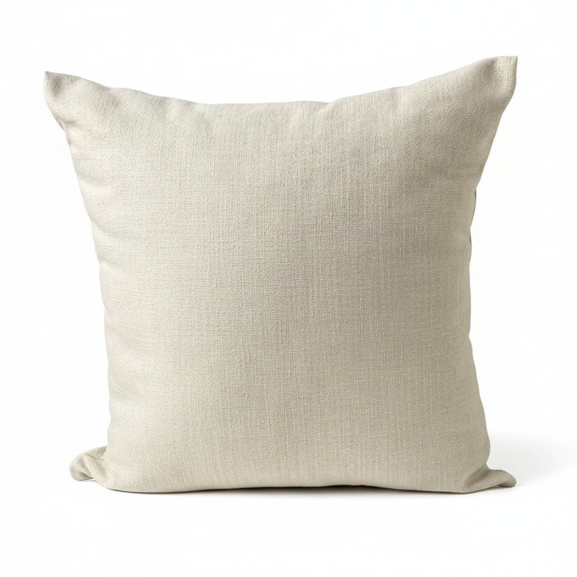 just cushion linen look cushion plain cushion in quality fabric handmade in the uk off white cream beige  18" 20" 22" square