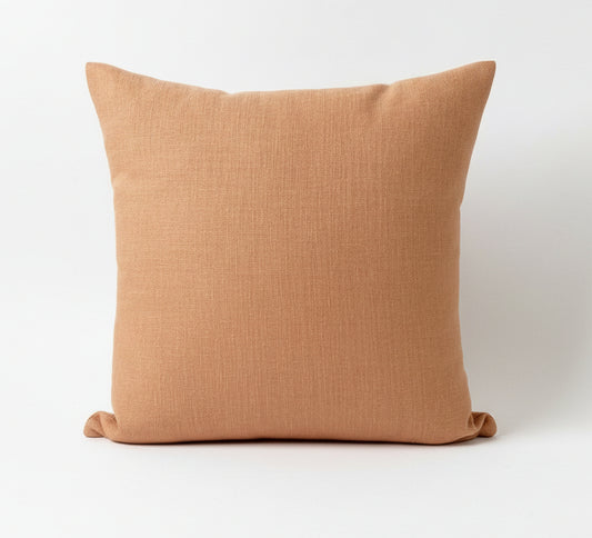 just cushion linen look cushion plain cushion in quality fabric handmade in the uk orange tangerine  18" 20" 22" square cushion