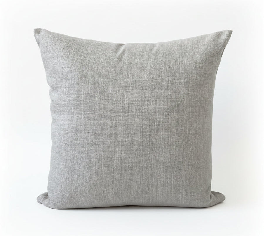 just cushion linen look cushion plain cushion in quality fabric handmade in the uk pale light grey silver 18" 20" 22" square