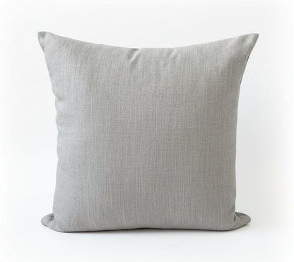 just cushion linen look cushion plain cushion in quality fabric handmade in the uk pale light grey silver 18" 20" 22" square