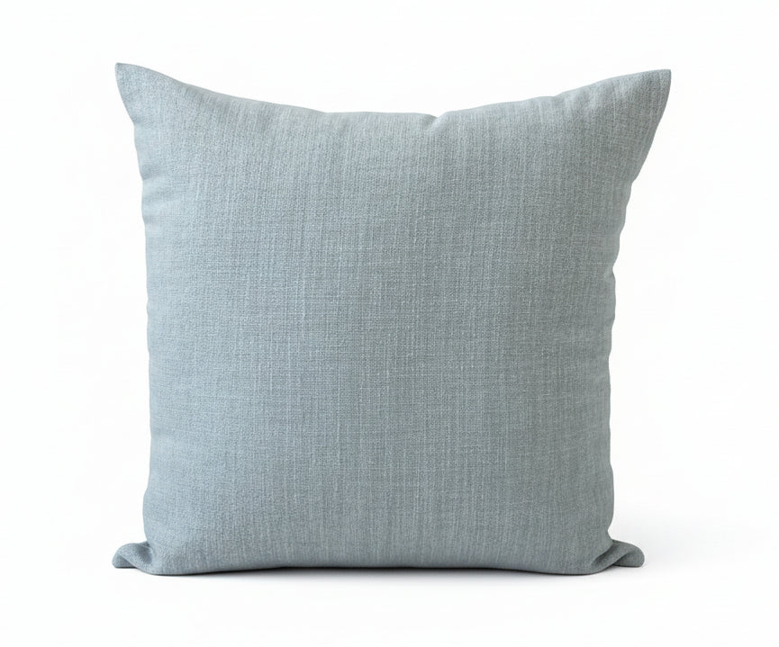just cushion linen look cushion plain cushion in quality fabric handmade in the uk light pale blue 18" 20" 22" square