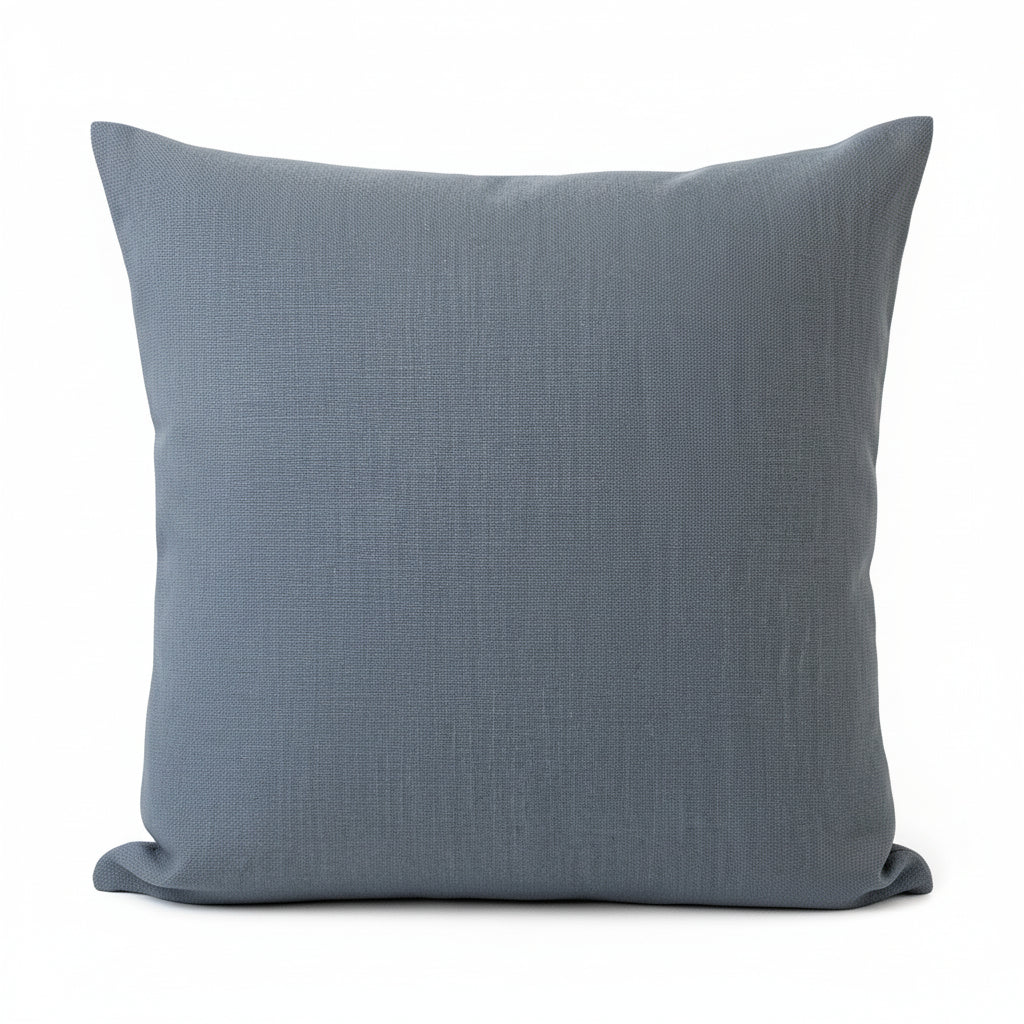 just cushion linen look cushion plain cushion in quality fabric handmade in the uk grey blue 18" 20" 22" square