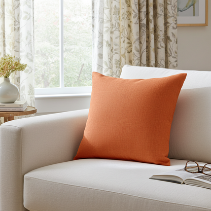Linen Look Cushion - Mango