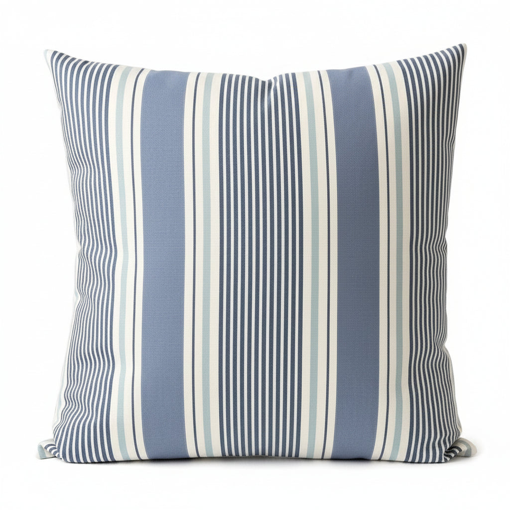 just cushions sail stripe square cushion with blue grey and white stripes