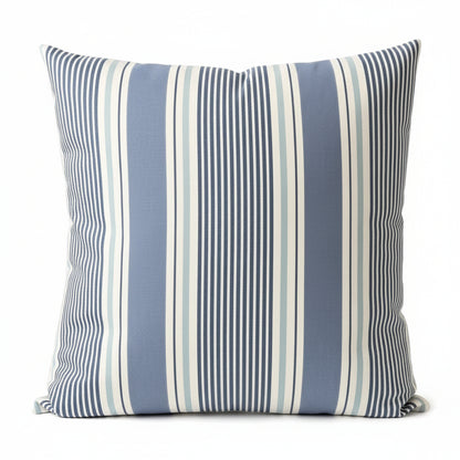 just cushions sail stripe square cushion with blue grey and white stripes