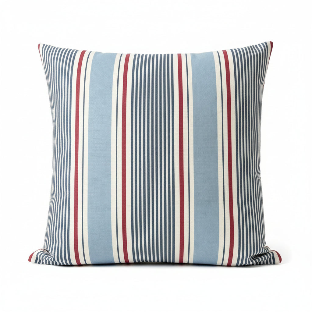 just cushions sail stripe square cushion red blue and white stripes