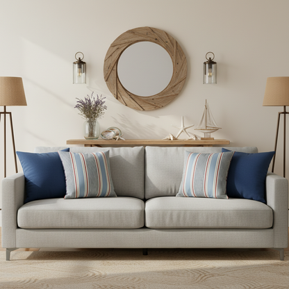 Sail Stripe Cushion - Marine
