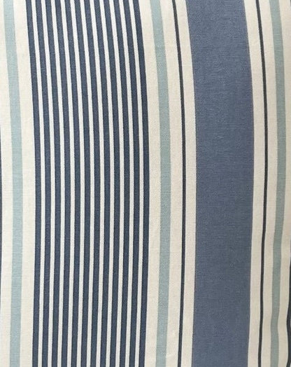 just cushions close up of cushion fabric sail stripe grey blue and white stripes