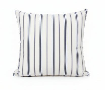 just cushions salcombe stripe cushion sustainable cotton handmade in the uk multi coloured stripe grey navy cream
