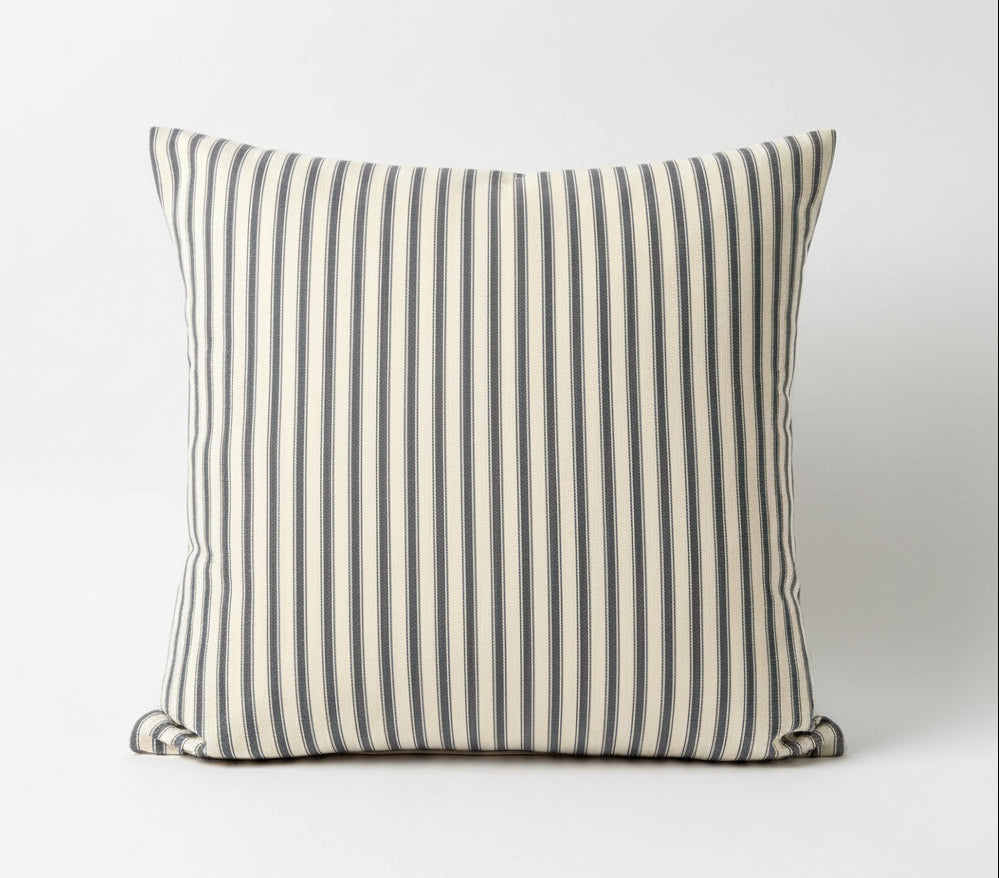 just cushions soft touch ticking dark grey square cushion
