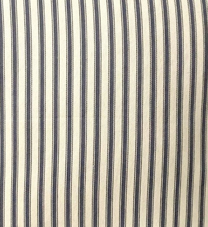 just cushions Navy and white striped ticking cushion fabric sample