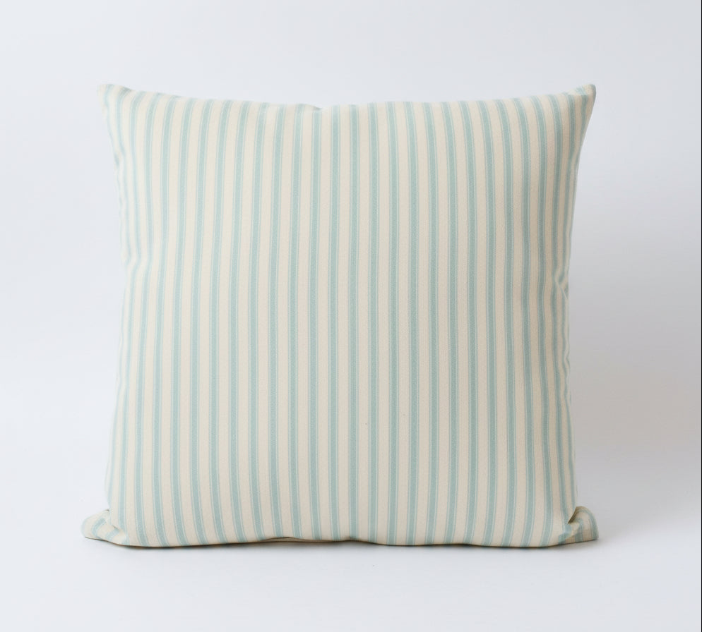 just cushions soft ticking striped square cushion duck egg blue sustainable cotton