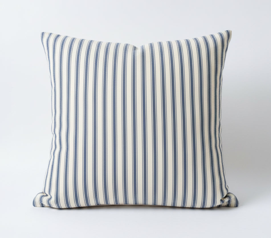 just cushions soft ticking striped square cushion navy blue sustainable cotton