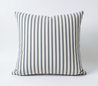 just cushions soft ticking striped square cushion navy blue sustainable cotton