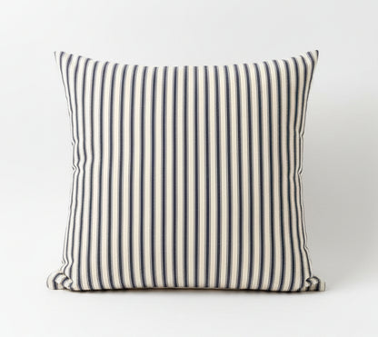 just cushions square navy striped ticking cushion