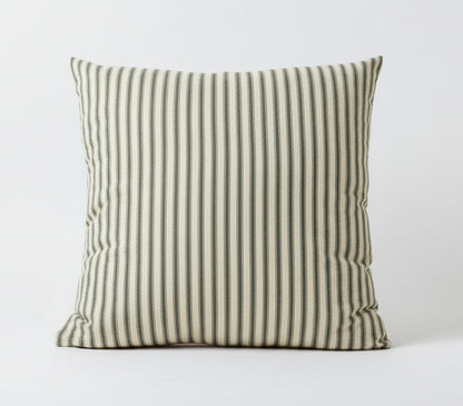 just cushions soft ticking striped square cushion green sustainable cotton