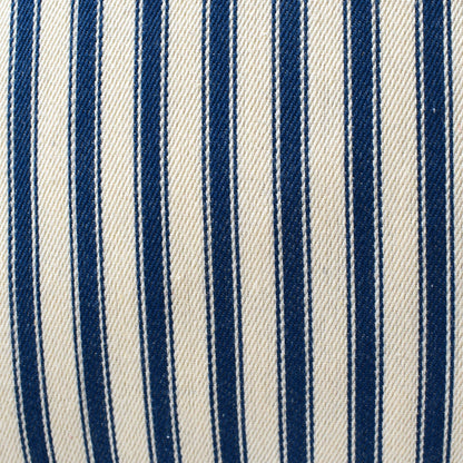 just cushions soft ticking striped cushion navy blue sustainable cotton handmade cushion made in the uk fabric sample