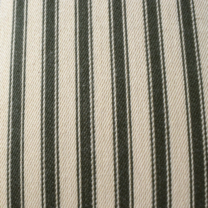 just cushions soft ticking striped cushion green sustainable cotton handmade cushion made in the uk  fabric sample