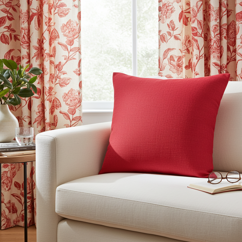 Linen Look Cushion - Cassis